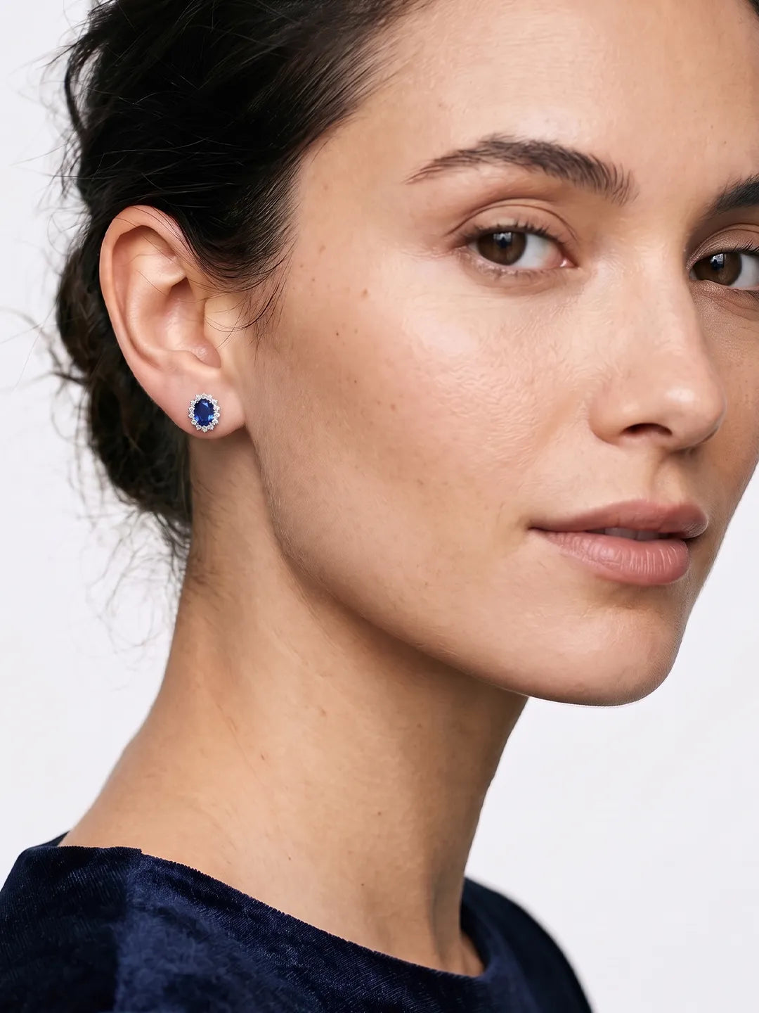 Sky Sapphire Glamorous Sunflower Earrings