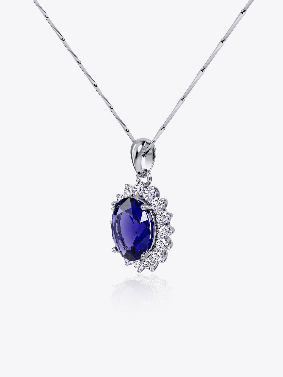 Sky Sapphire Glamorous Sunflower Pendant