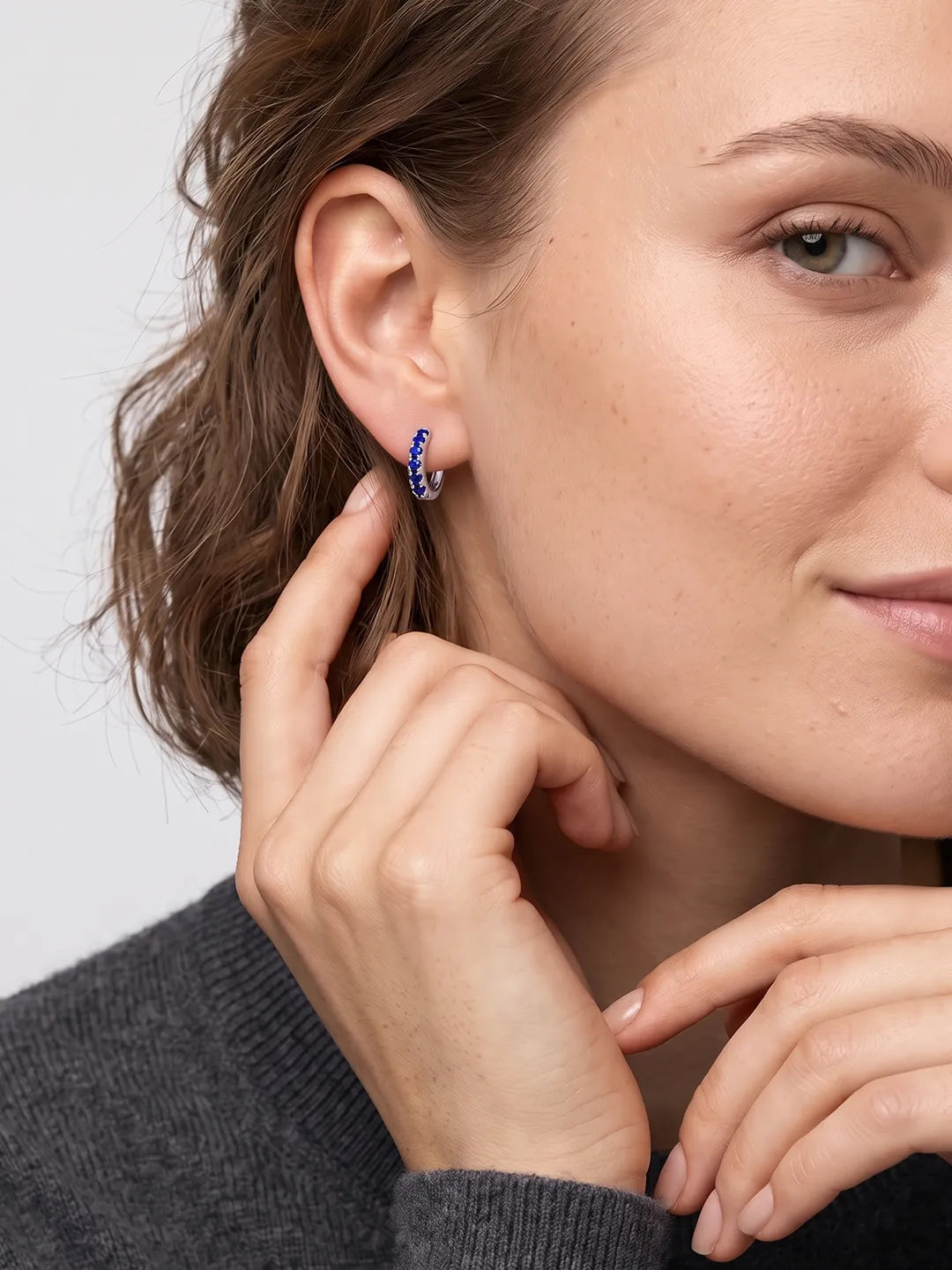 The Sky Sapphire Essential Hoop Earrings