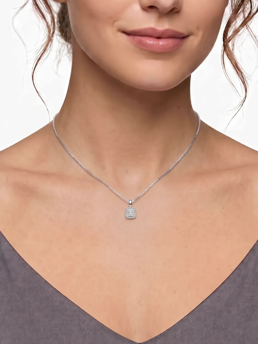 Icy Cascade Frost Diamond Pendant