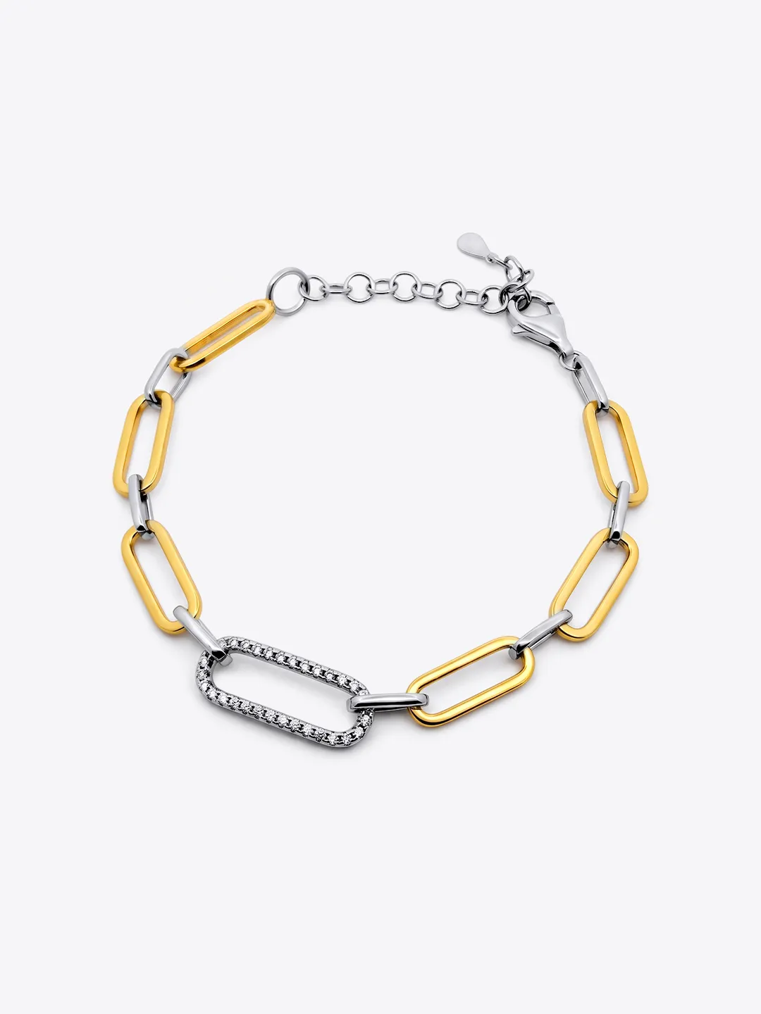 Harmonie Pavé Elongated Link Bracelet