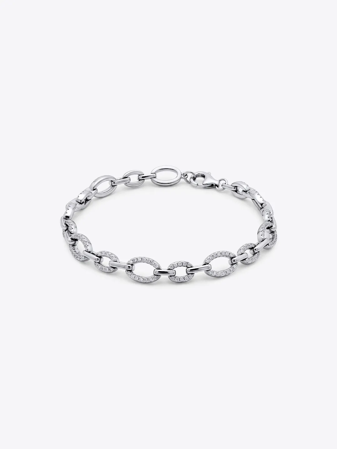 Sérénité Pavé Oval Link Bracelet
