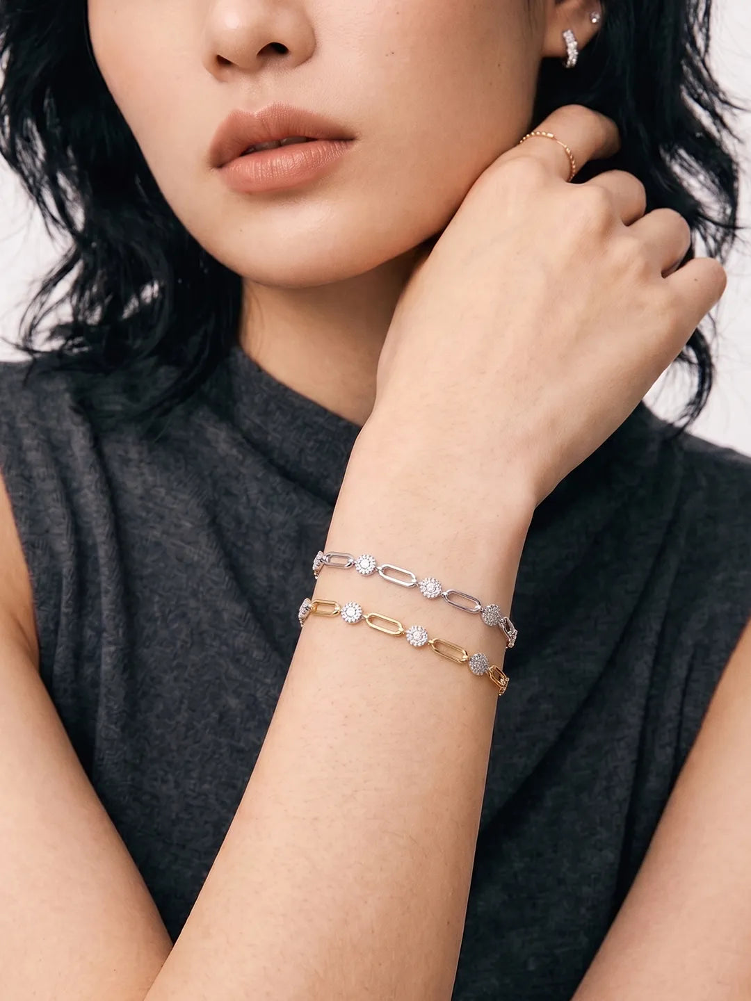 Symphonie Pavé Disc Link Bracelet