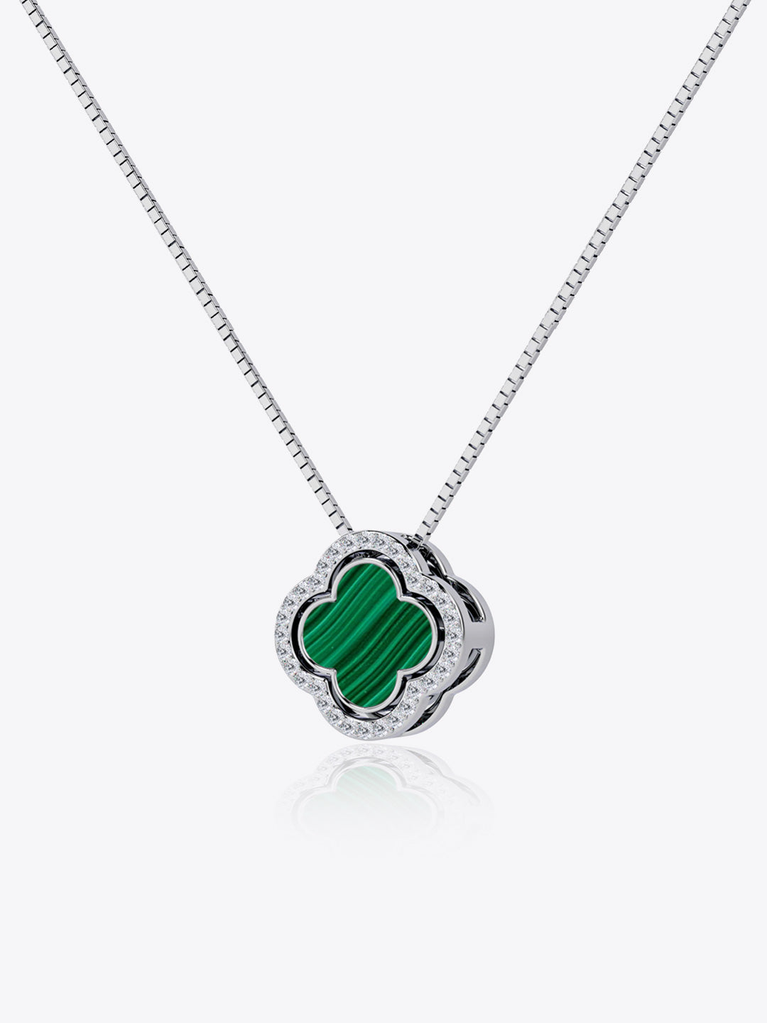 Lucky Trinket 20-in-1 Pavé Clover Pendant - Malachite