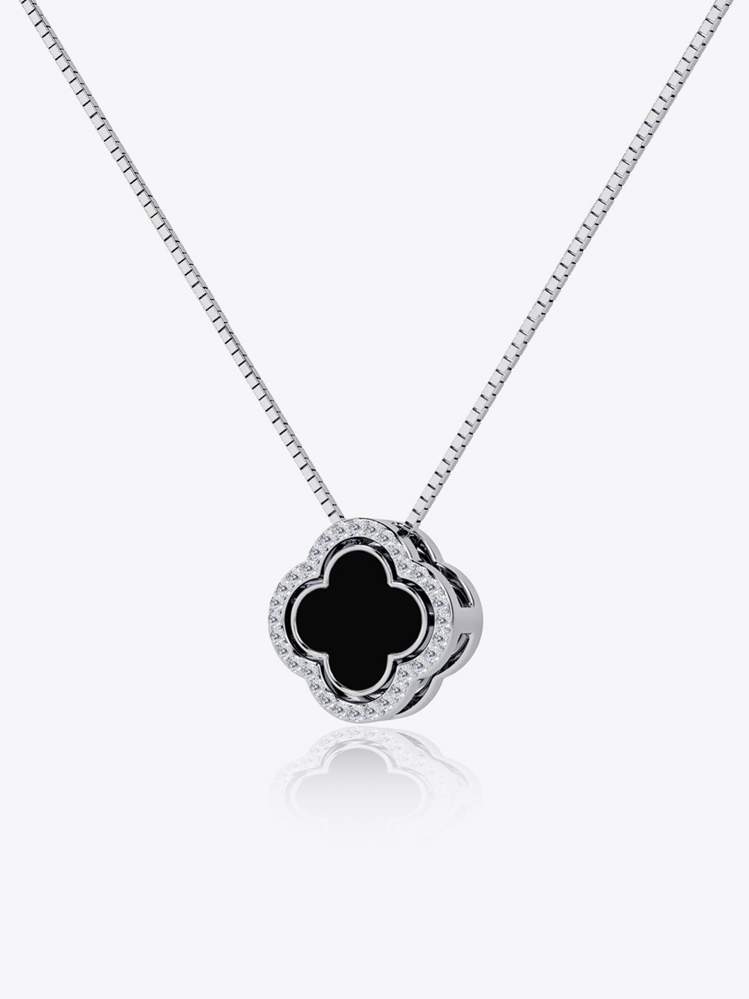 Lucky Trinket 20-in-1 Pavé Clover Pendant - Black Onyx