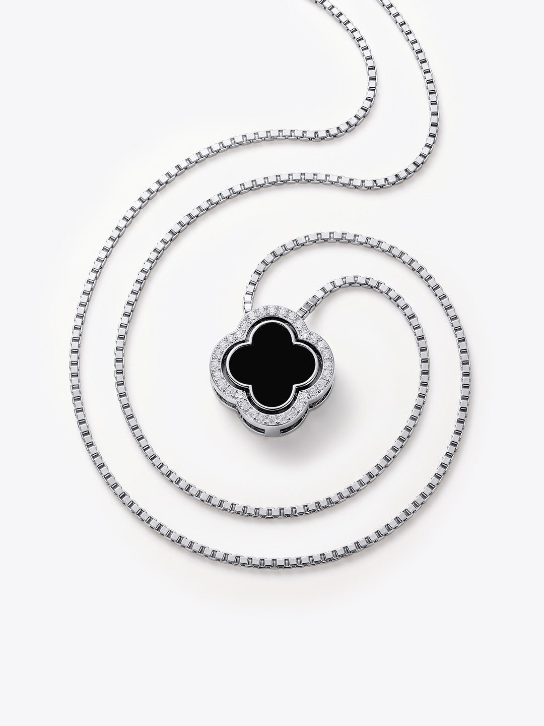 Lucky Trinket 20-in-1 Pavé Clover Pendant - Black Onyx