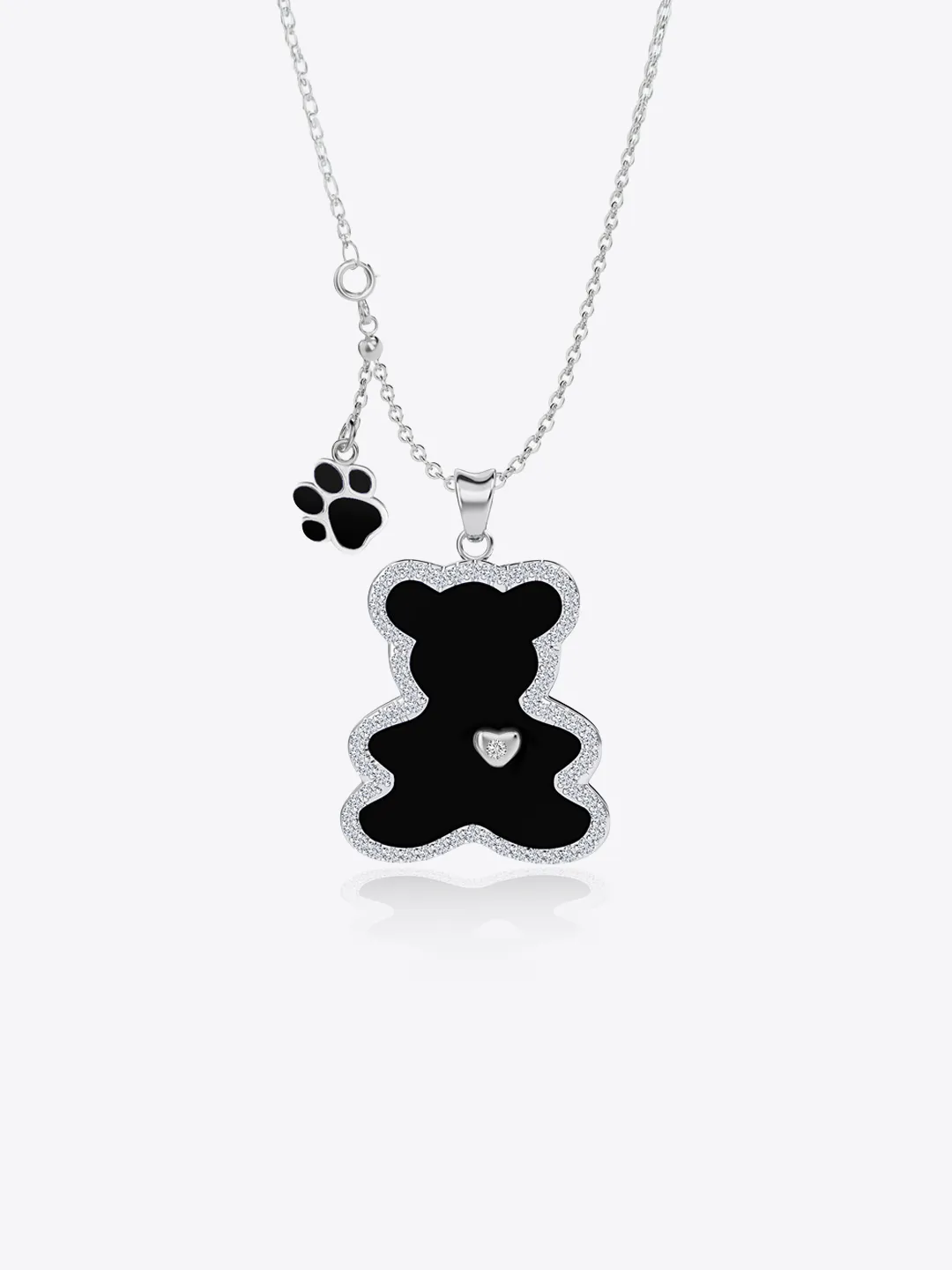 Luvis Bear Engravable Pendant - Black Onyx
