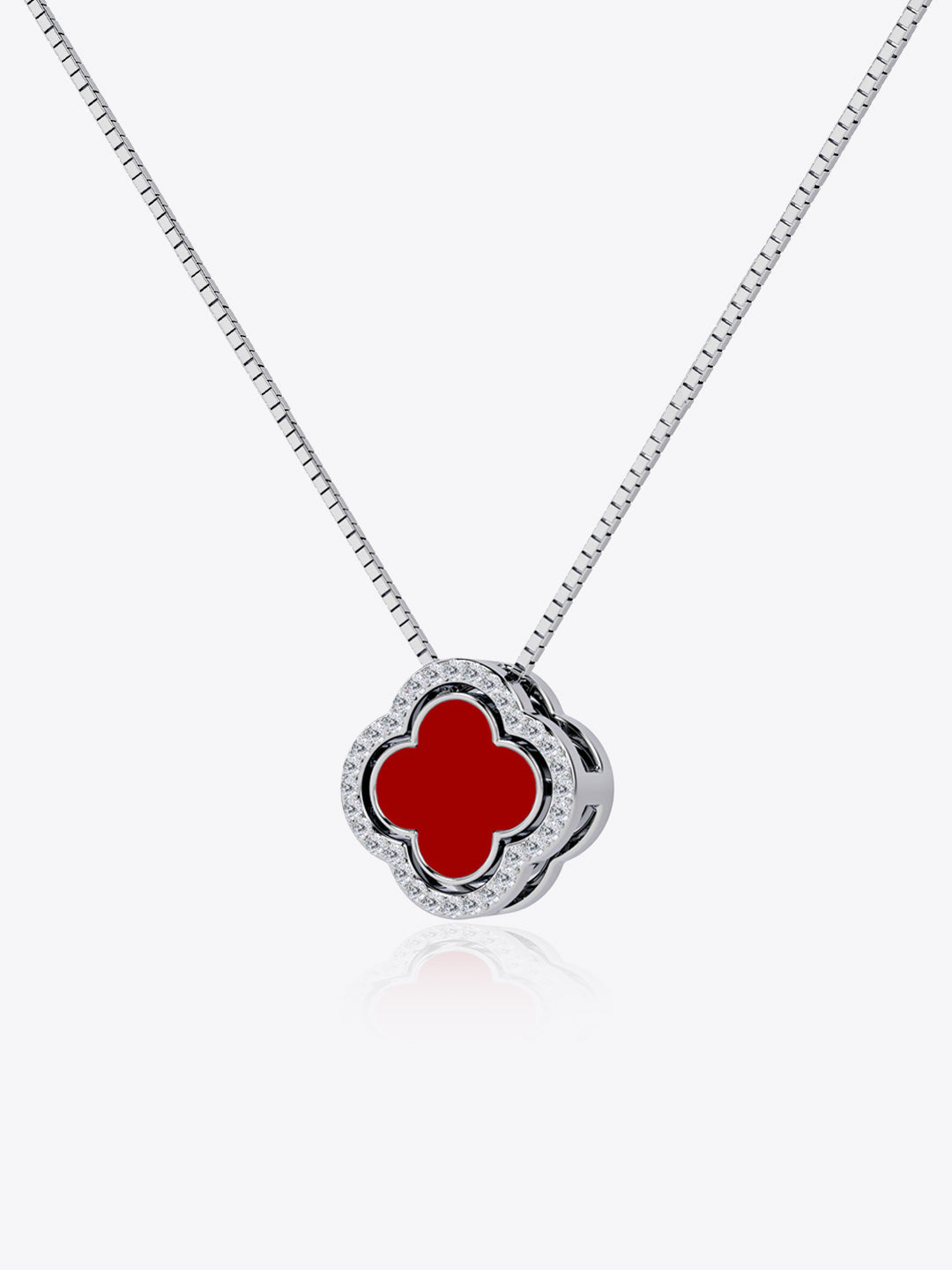 Lucky Trinket 20-in-1 Pavé Clover Pendant - Red Onyx