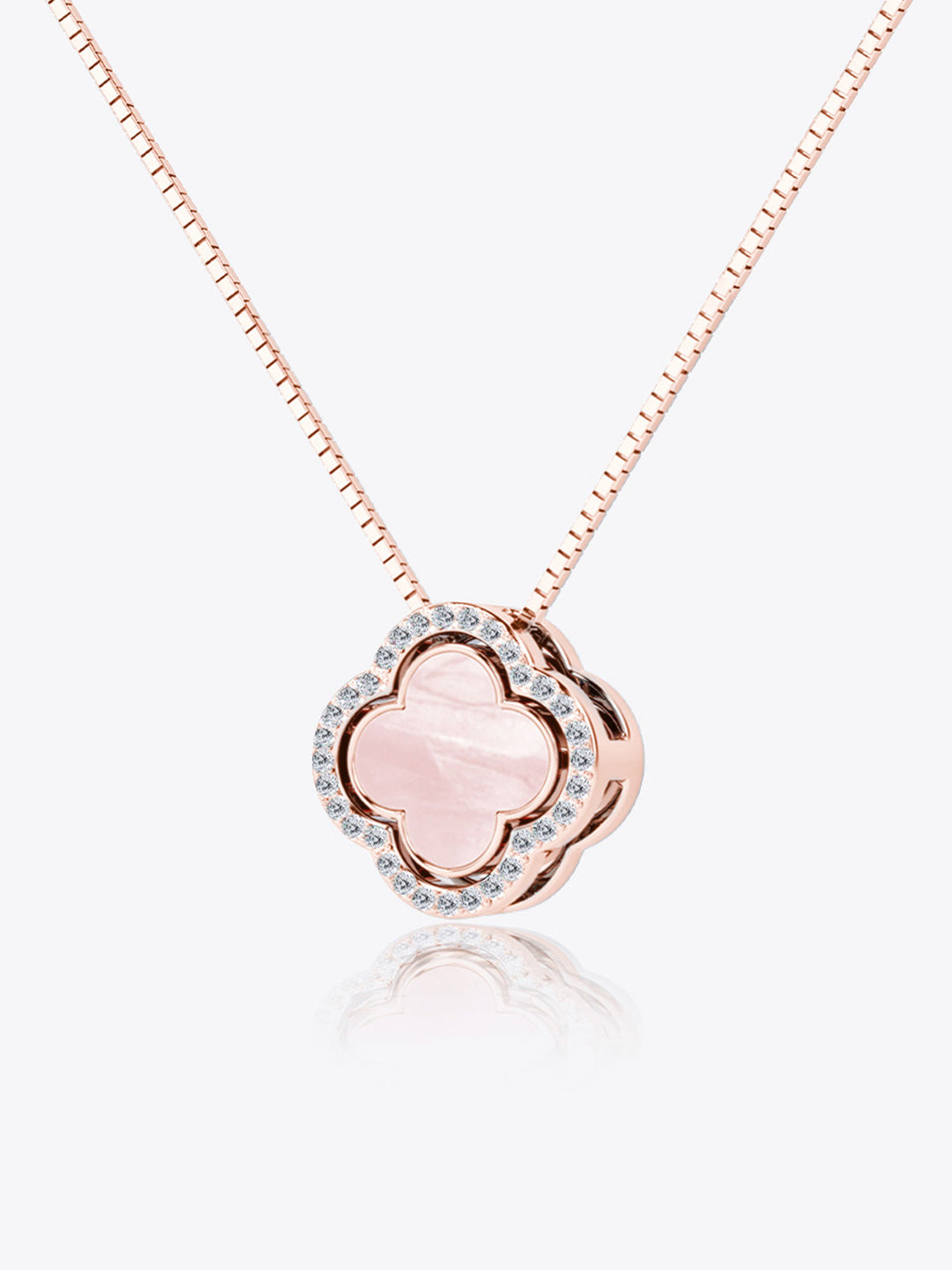 Lucky Trinket 20-in-1 Pavé Clover Pendant - Mother of Pearl (Rose Gold)