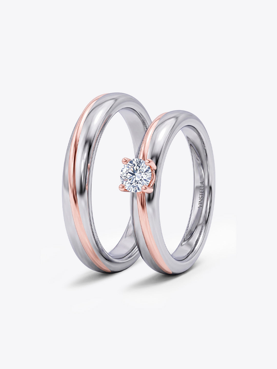 Simple Love Dual Colour Couple Ring Set