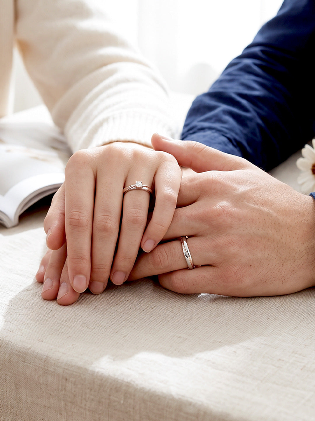 Simple Love Dual Colour Couple Ring (For Her)