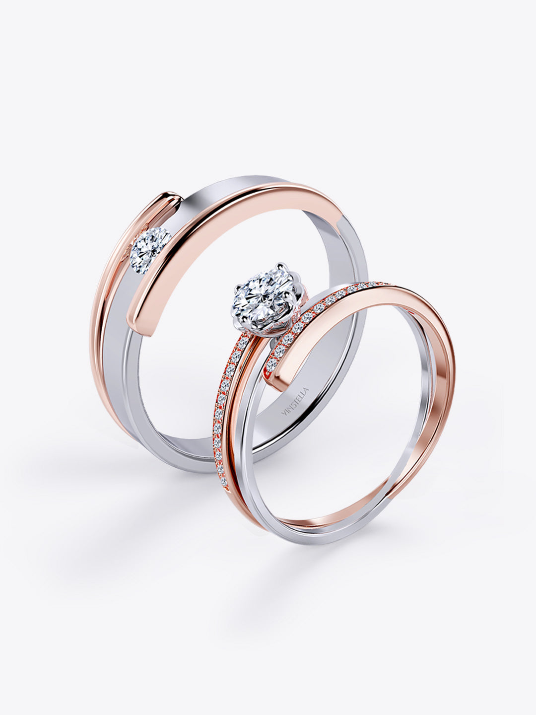 Endless Embrace Dual Colour Couple Ring Set
