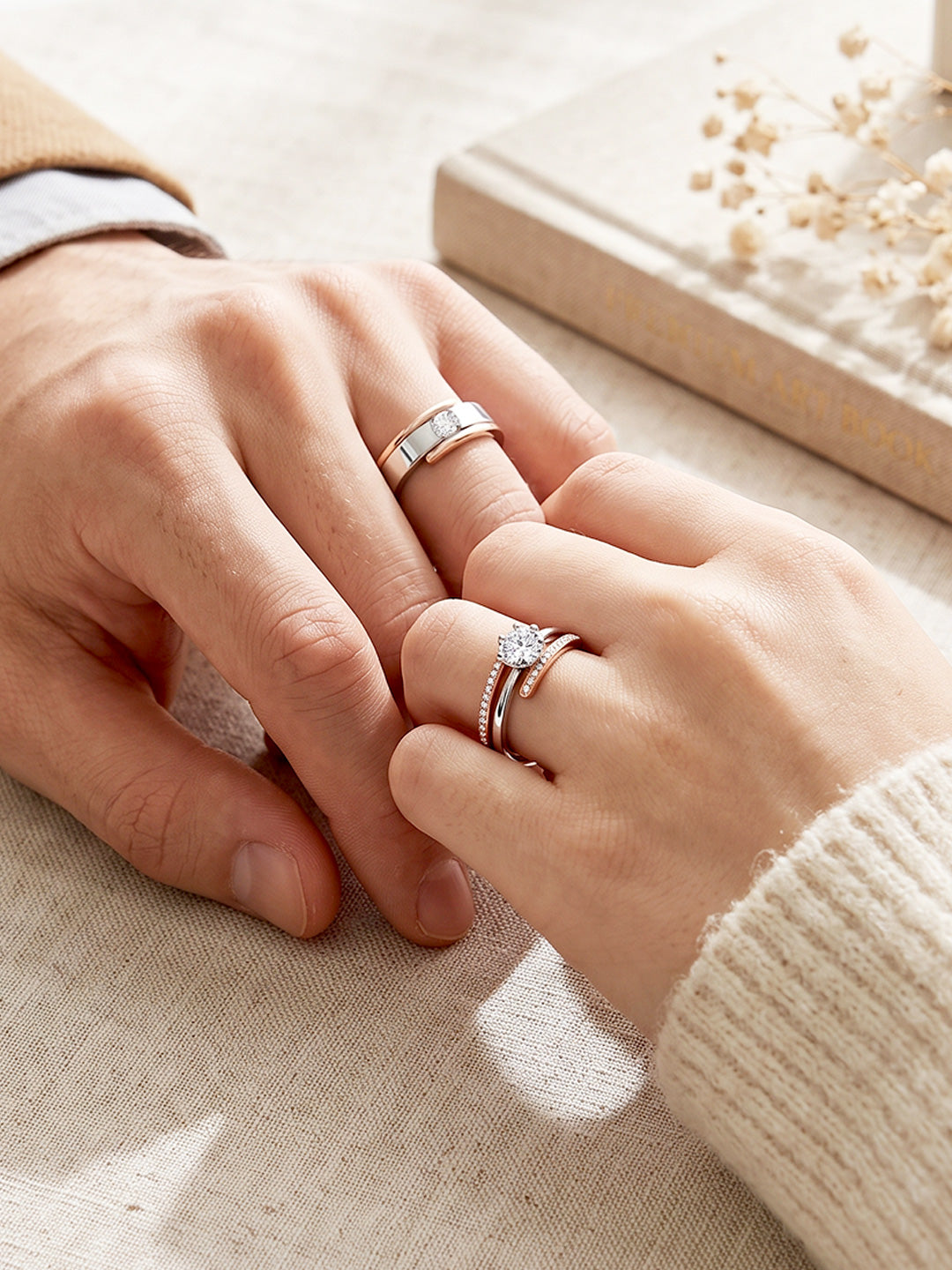 Endless Embrace Dual Colour Couple Ring (For Her)