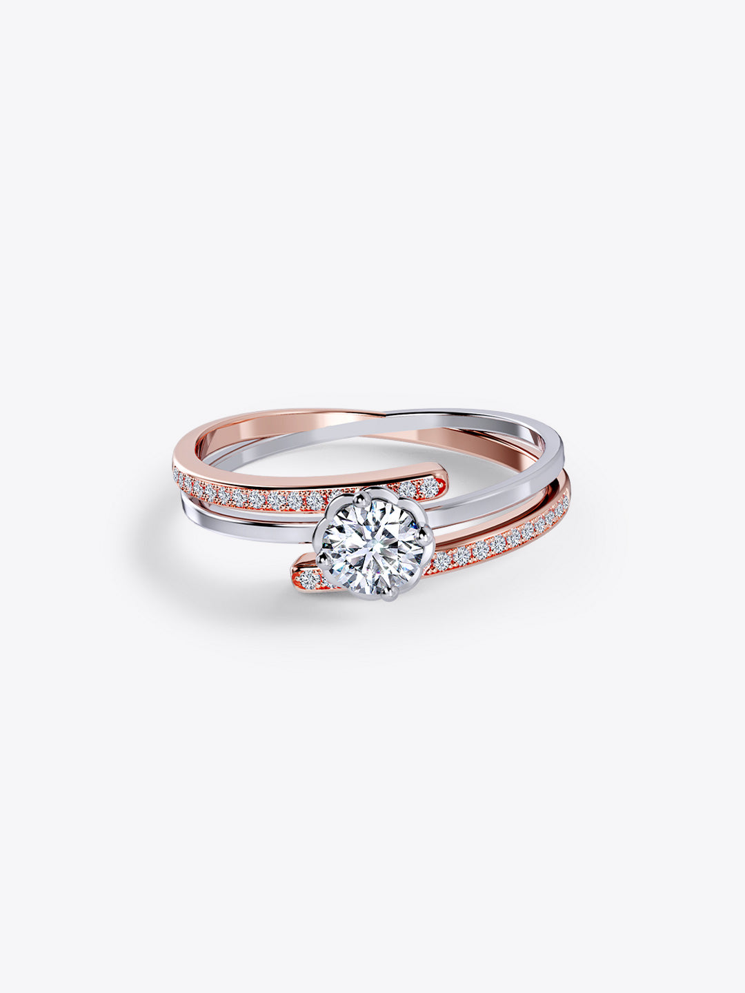 Endless Embrace Dual Colour Couple Ring (For Her)
