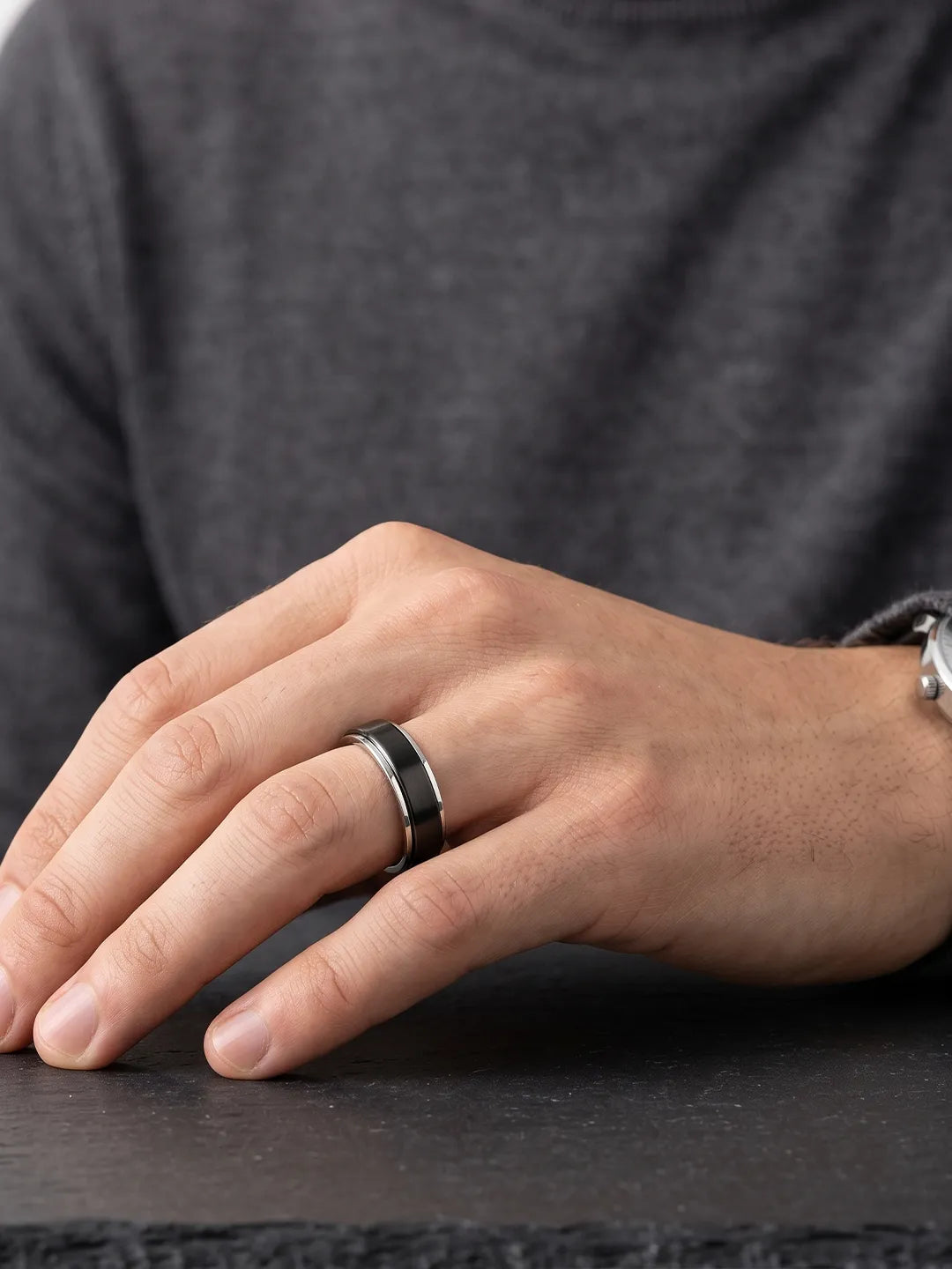 Valiant Black Rhodium Men’s Ring