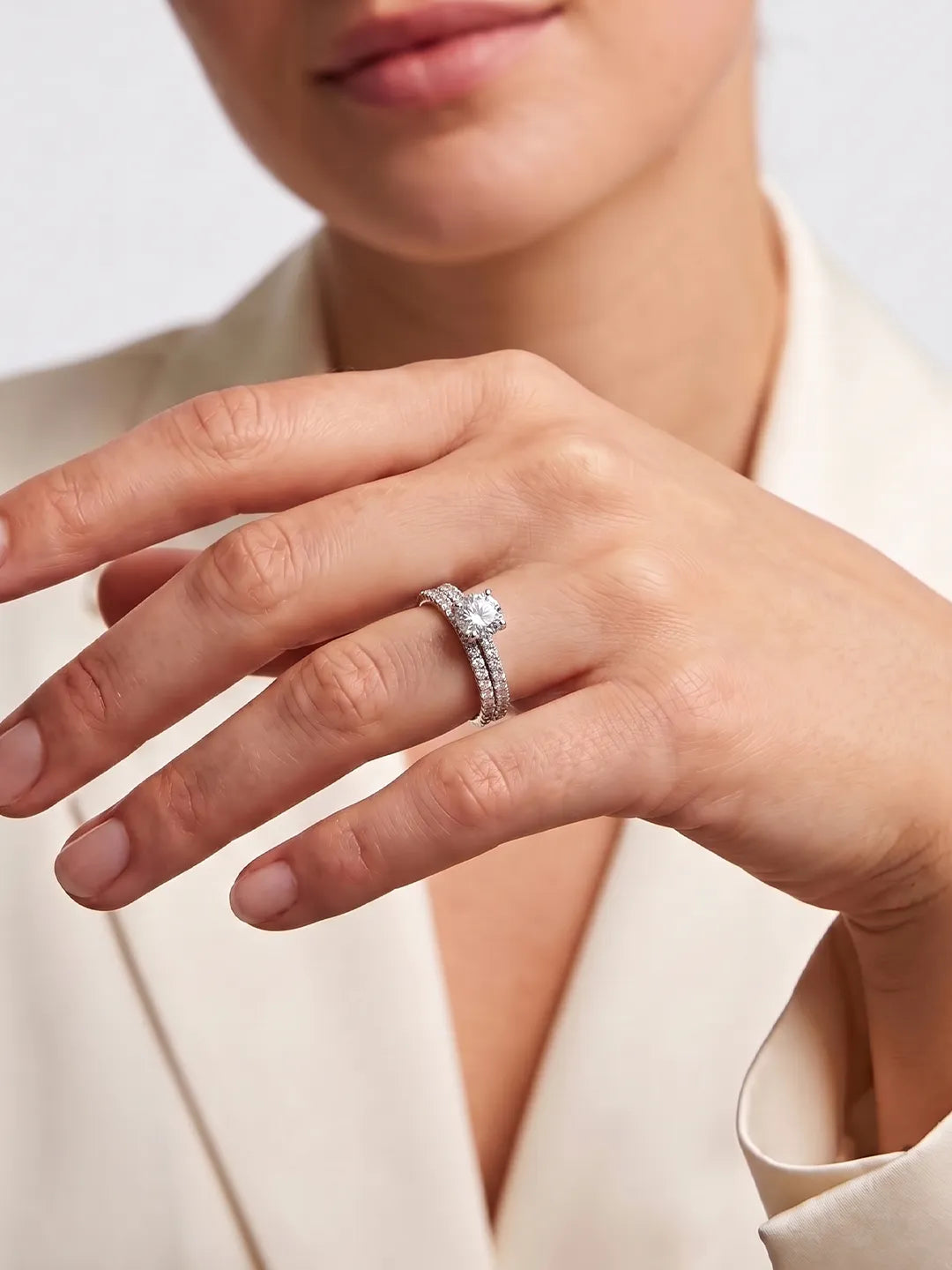 Pavé Engagement Stackable Eternity Ring