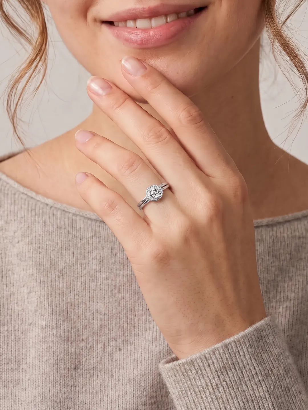 Lunar Glow 16 Hearts & Arrows 2-in-1 Ring