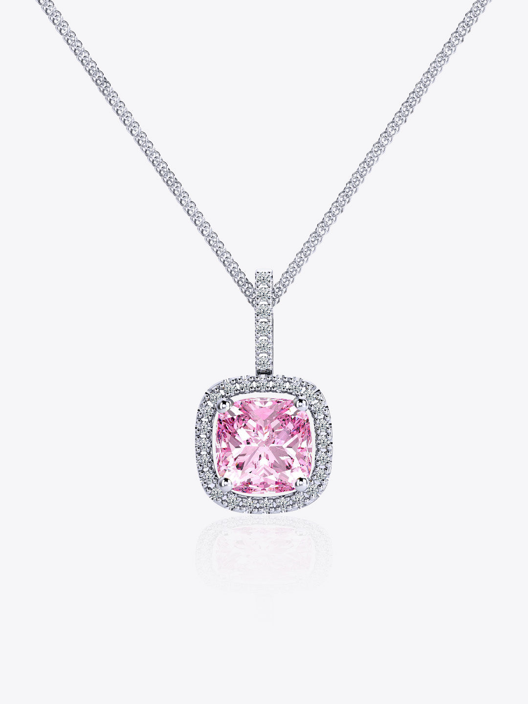 Blush Allure Cushion Halo Pendant