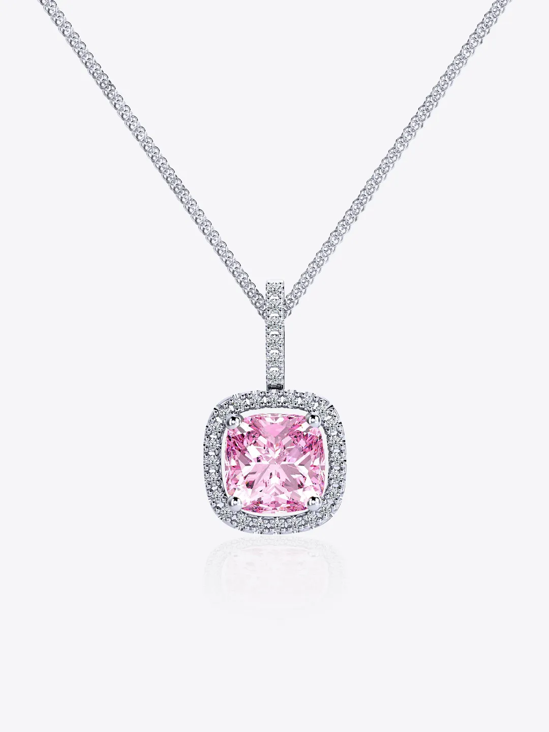 Blush Allure Cushion Halo Pendant