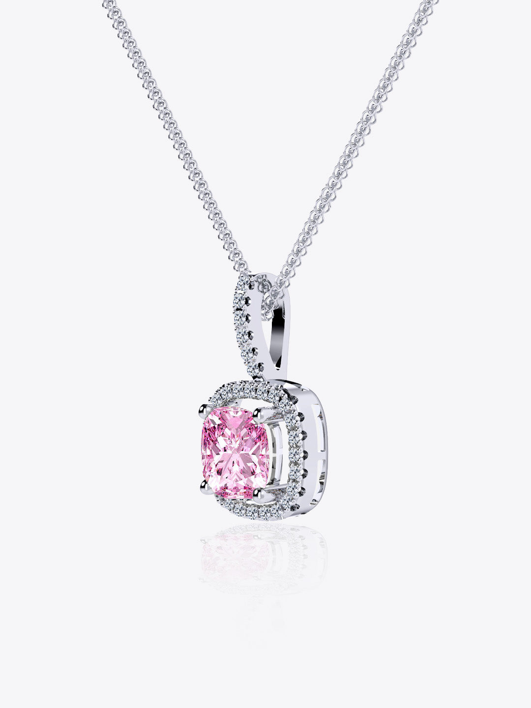 Blush Allure Cushion Halo Pendant