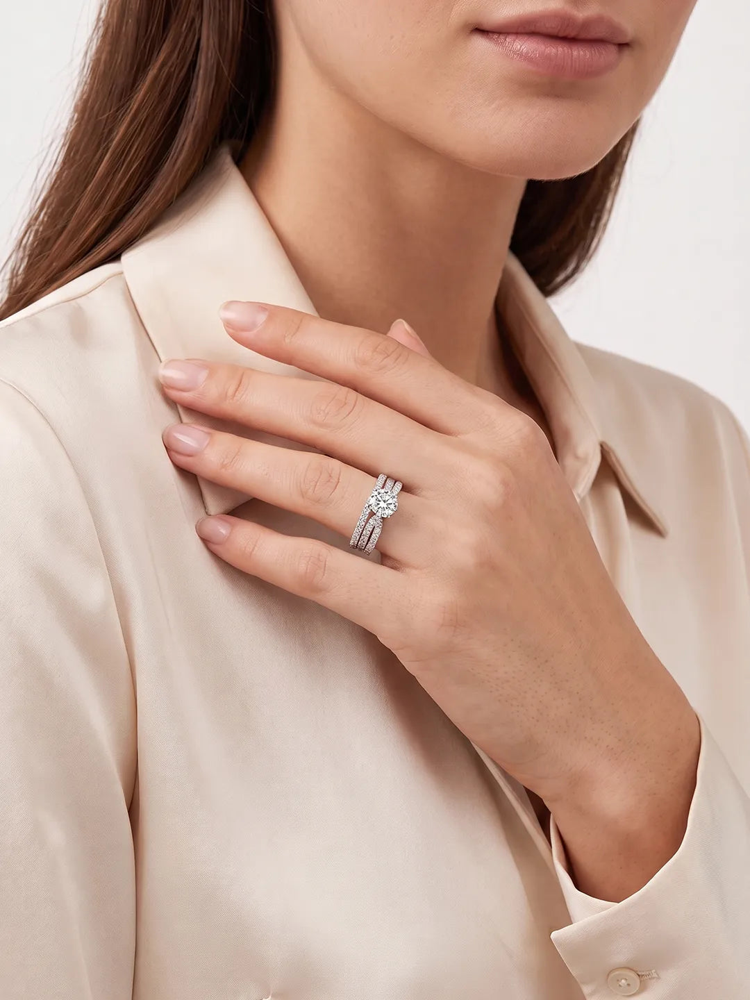 Starveil Loop 16 Hearts & Arrows Stackable Ring