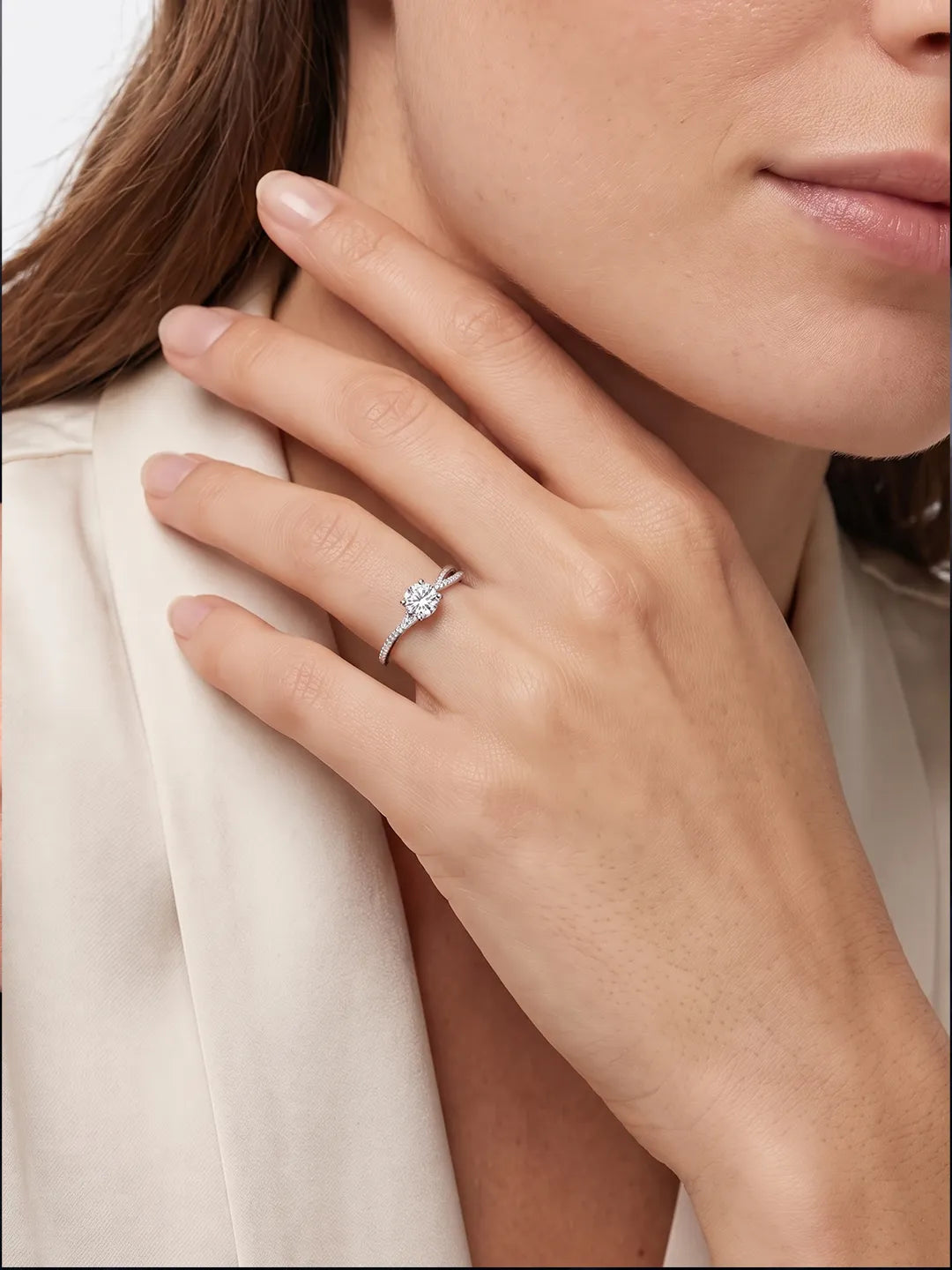 Love Entwined 16 Hearts & Arrows Engagement Ring