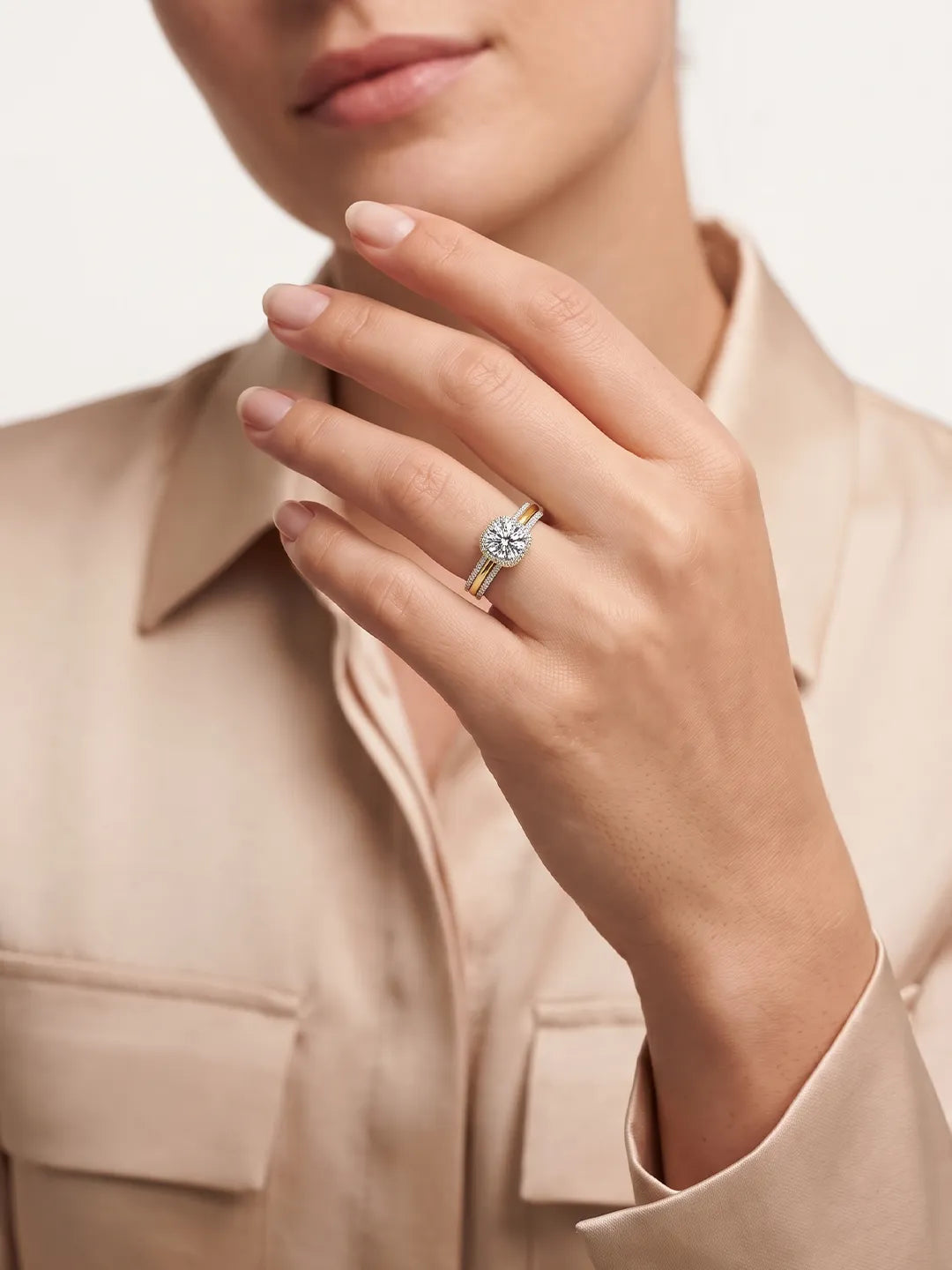 The Heirloom Marquise Dual Colour 16 Hearts & Arrows Ring