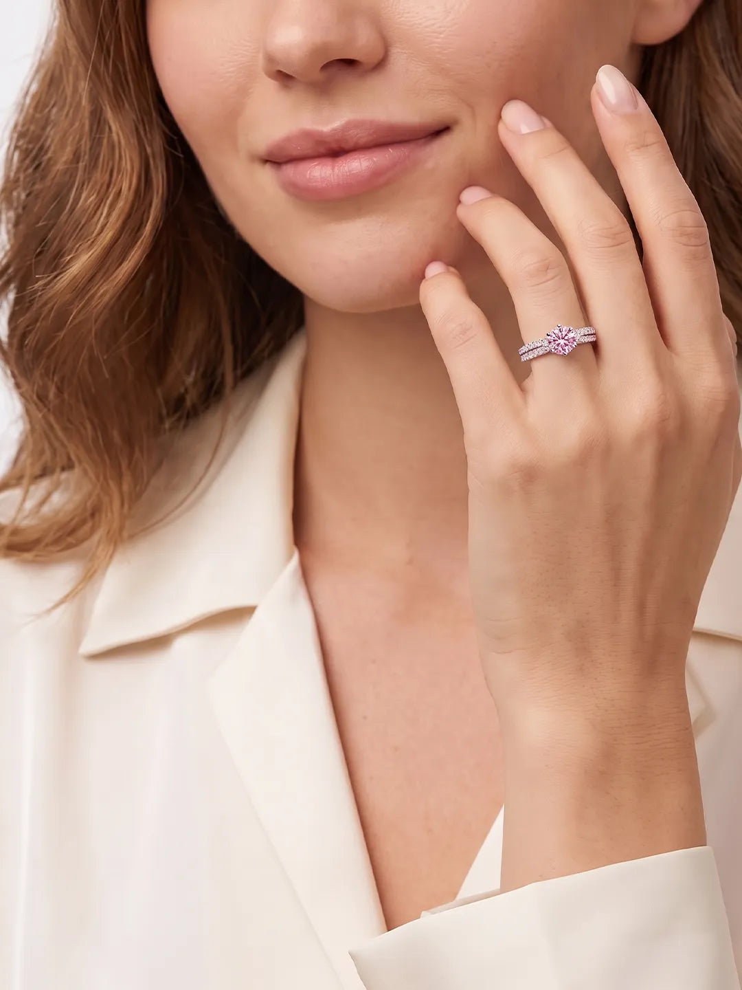 Eternity's Glow Pink Quartz Ring