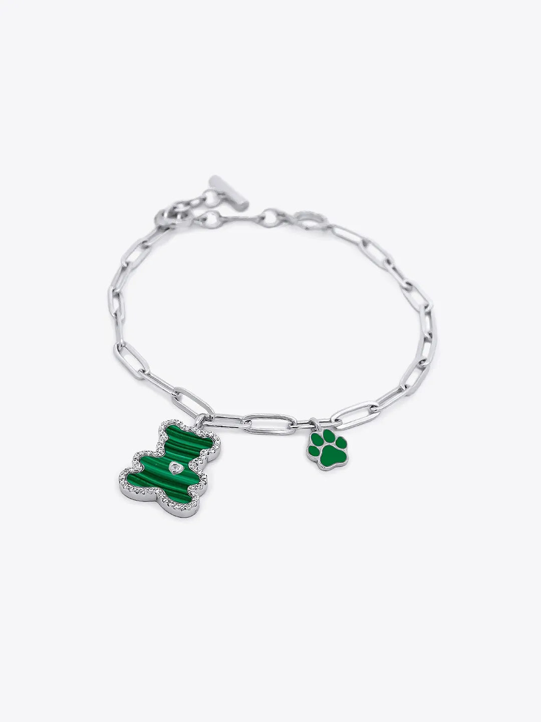 Luvis Bear Engravable Bracelet - Malachite (Green)