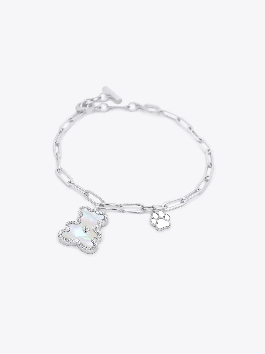 Luvis Bear Engravable Bracelet - Mother of Pearl