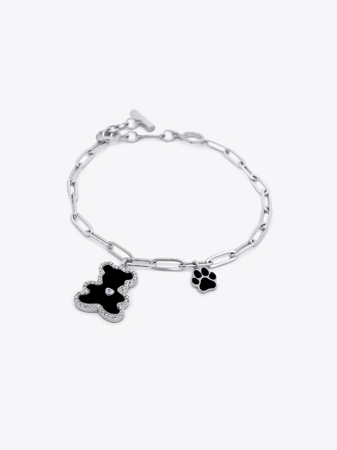 Luvis Bear Engravable Bracelet - Black Onyx