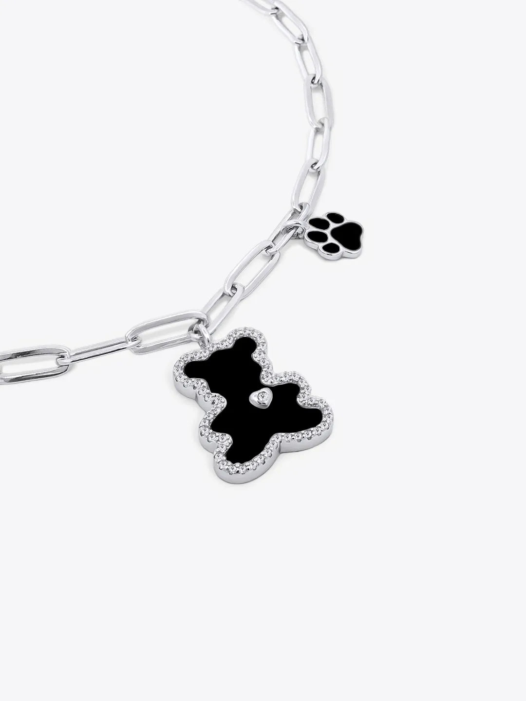 Luvis Bear Engravable Bracelet - Black Onyx