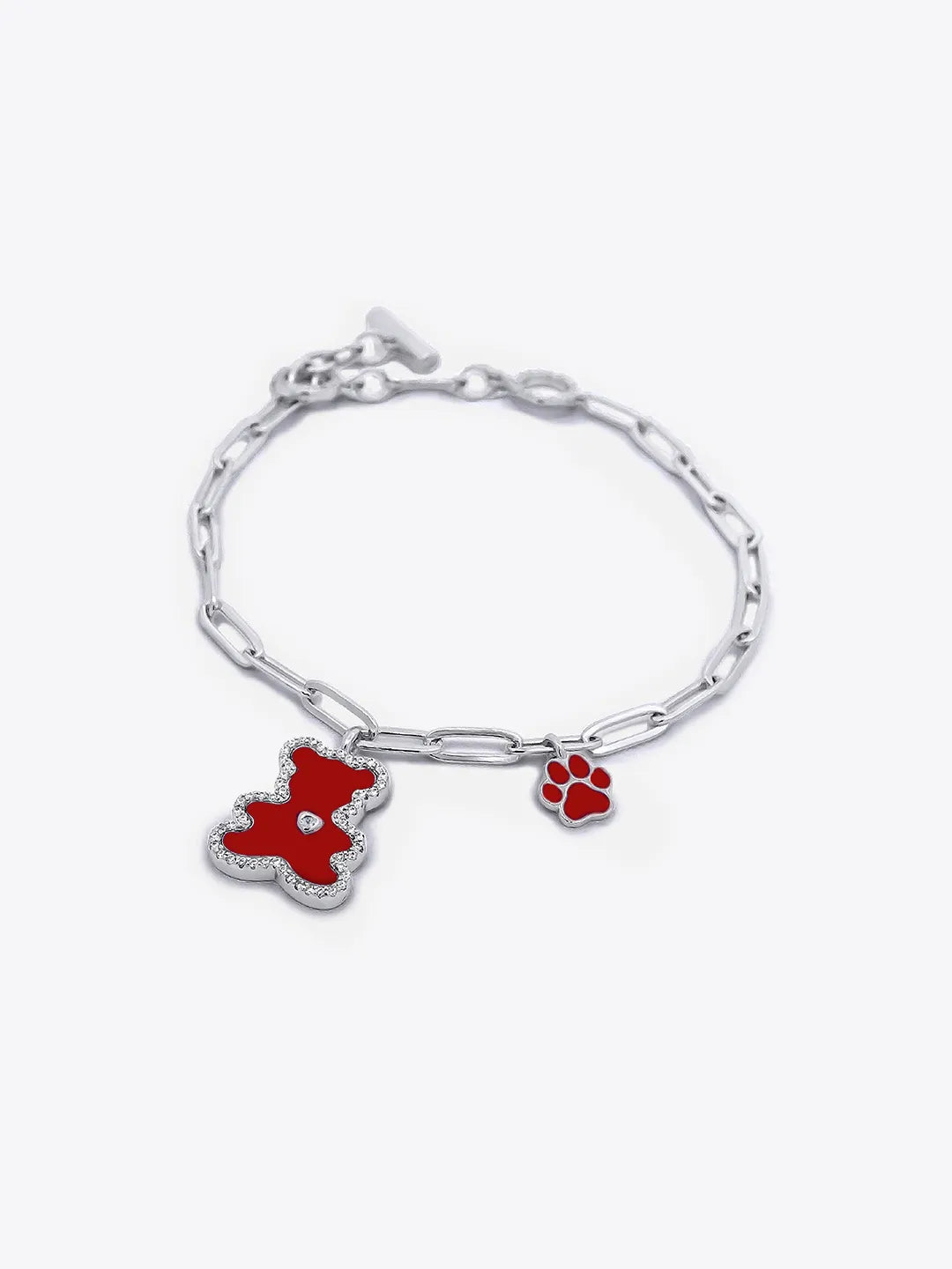 Luvis Bear Engravable Bracelet - Red Onyx