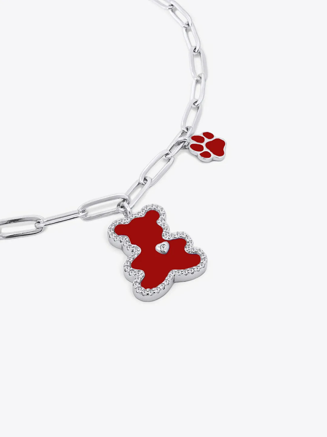 Luvis Bear Engravable Bracelet - Red Onyx