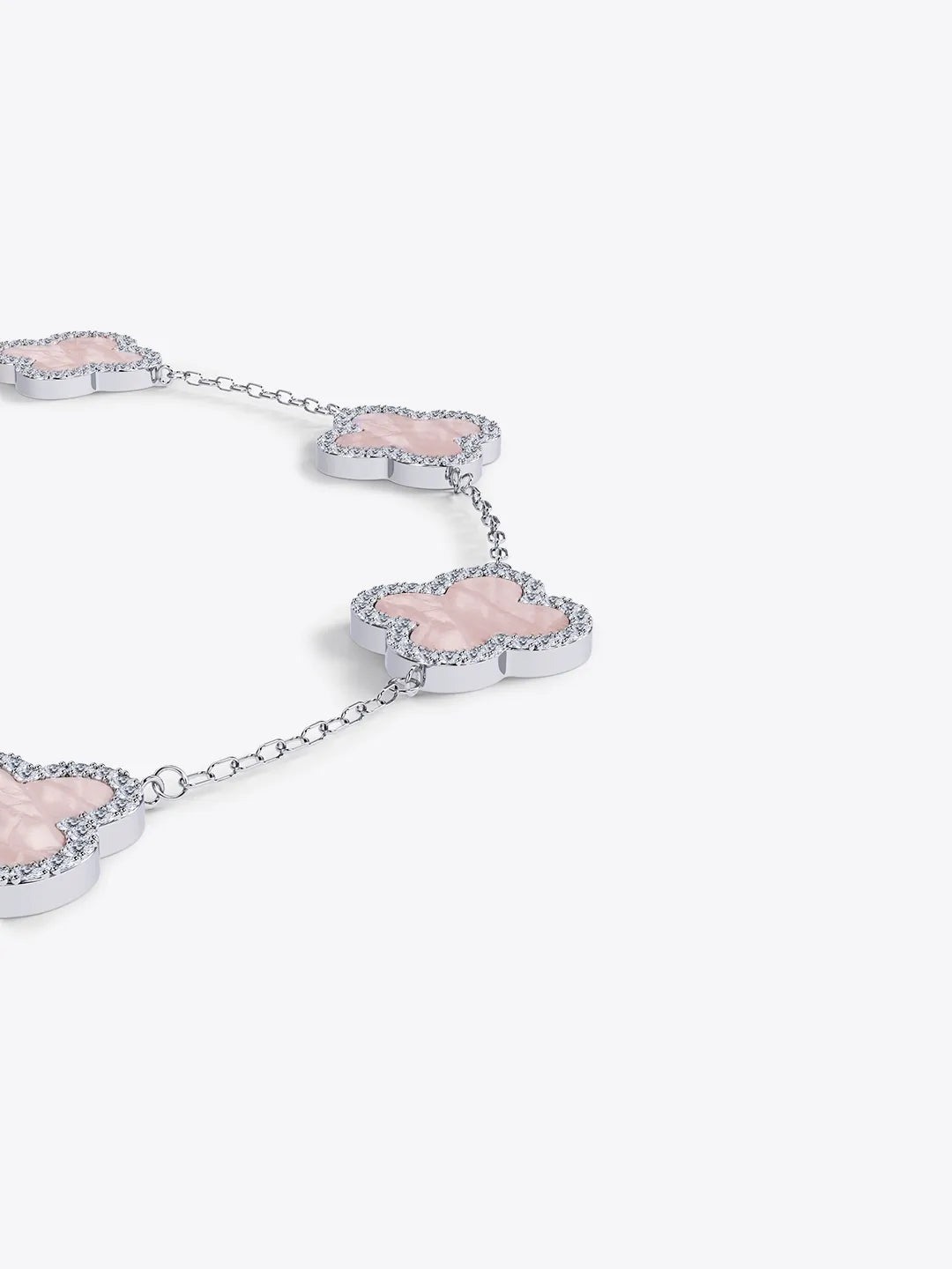 Lucky Trinket Pavé Clover Bracelet - Mother of Pearl