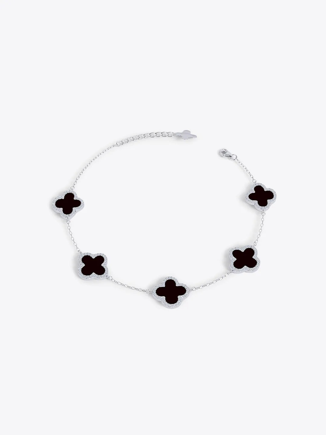 Lucky Trinket Pavé Clover Bracelet - Black Onyx