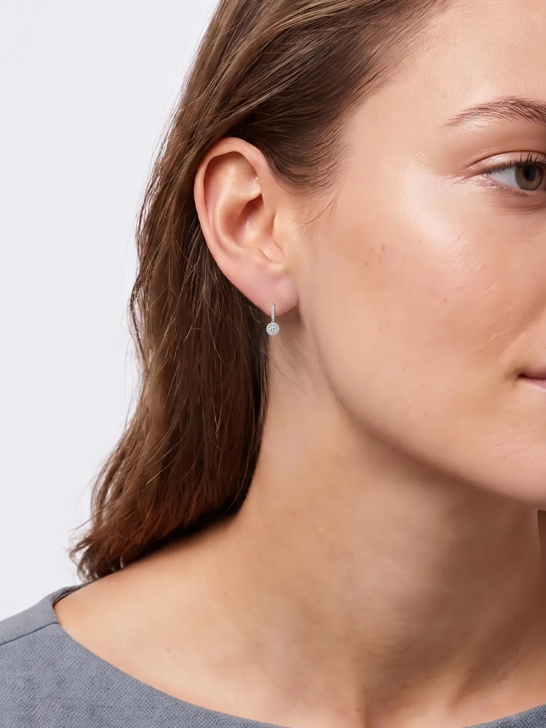 Enthralia Halo Drop Hoop Earrings