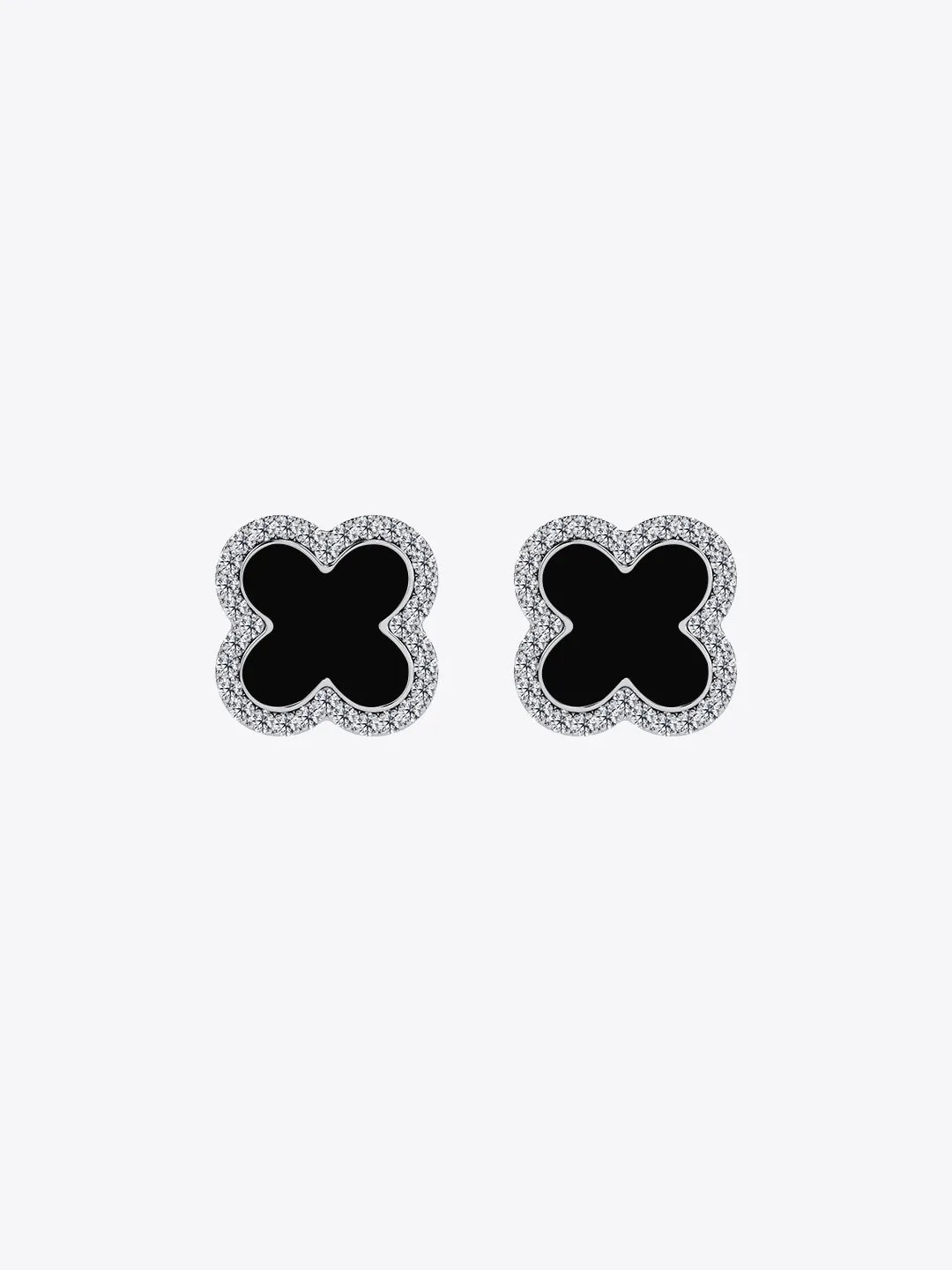 Lucky Trinket Pavé Clover Detachable Earrings - Black Onyx