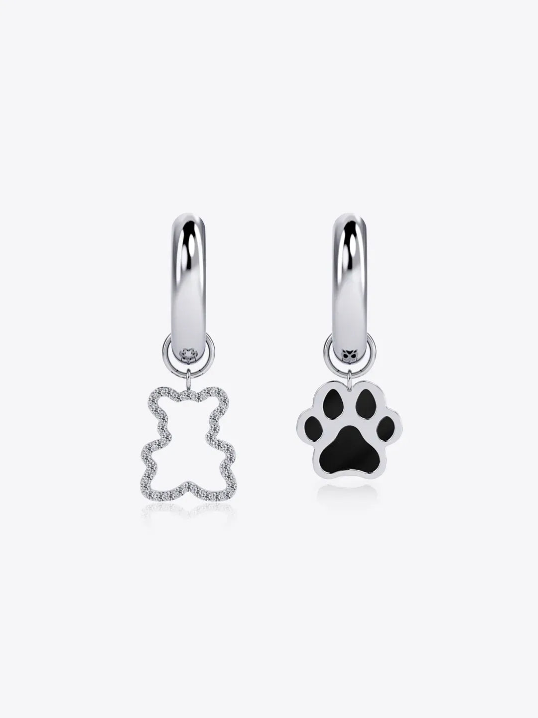Luvis Bear Charm Hoop Earrings