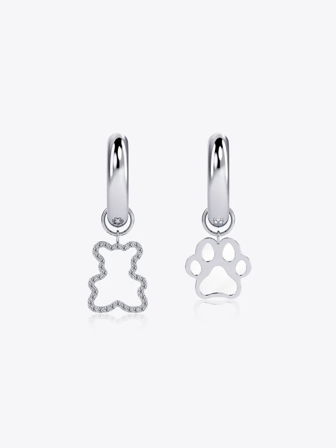 Luvis Bear Charm Hoop Earrings