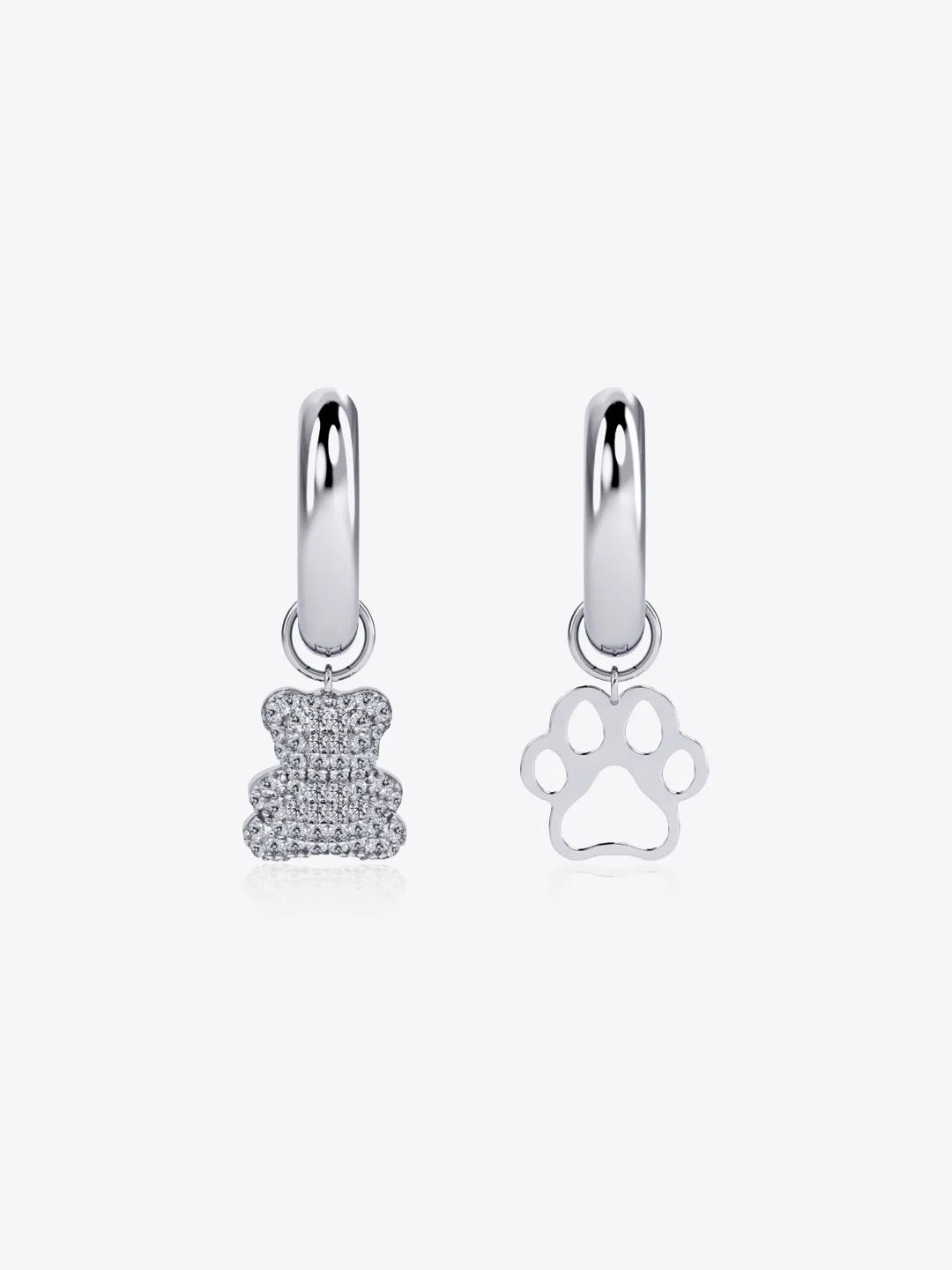 Luvis Bear Pavé Sparkle Hoop Earrings