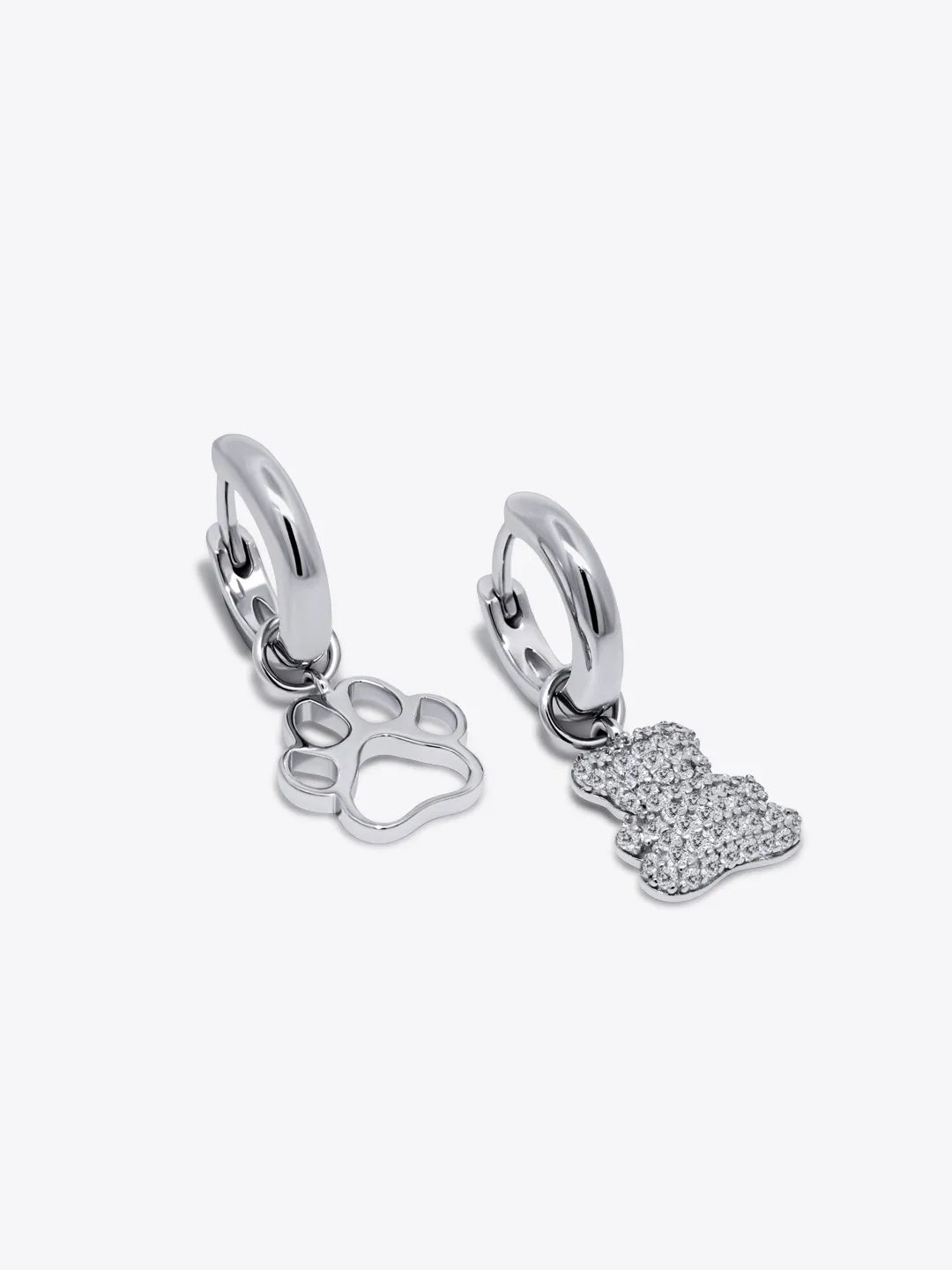 Luvis Bear Pavé Sparkle Hoop Earrings