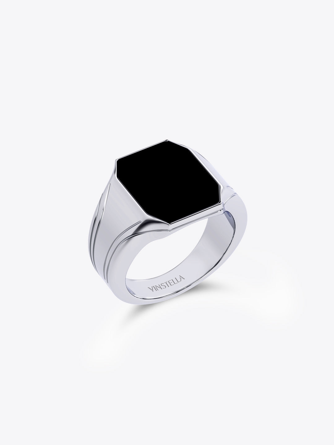 Statement Octagon Black Onyx Men’s Ring