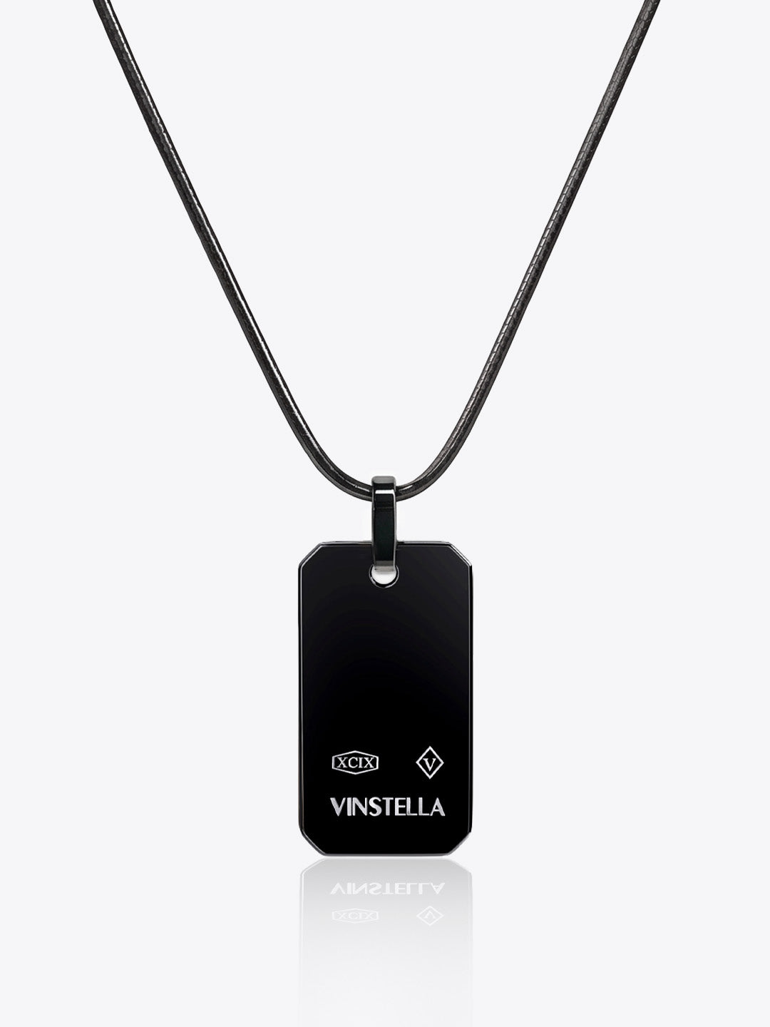 V Collection - V Tag Pendant (Black)