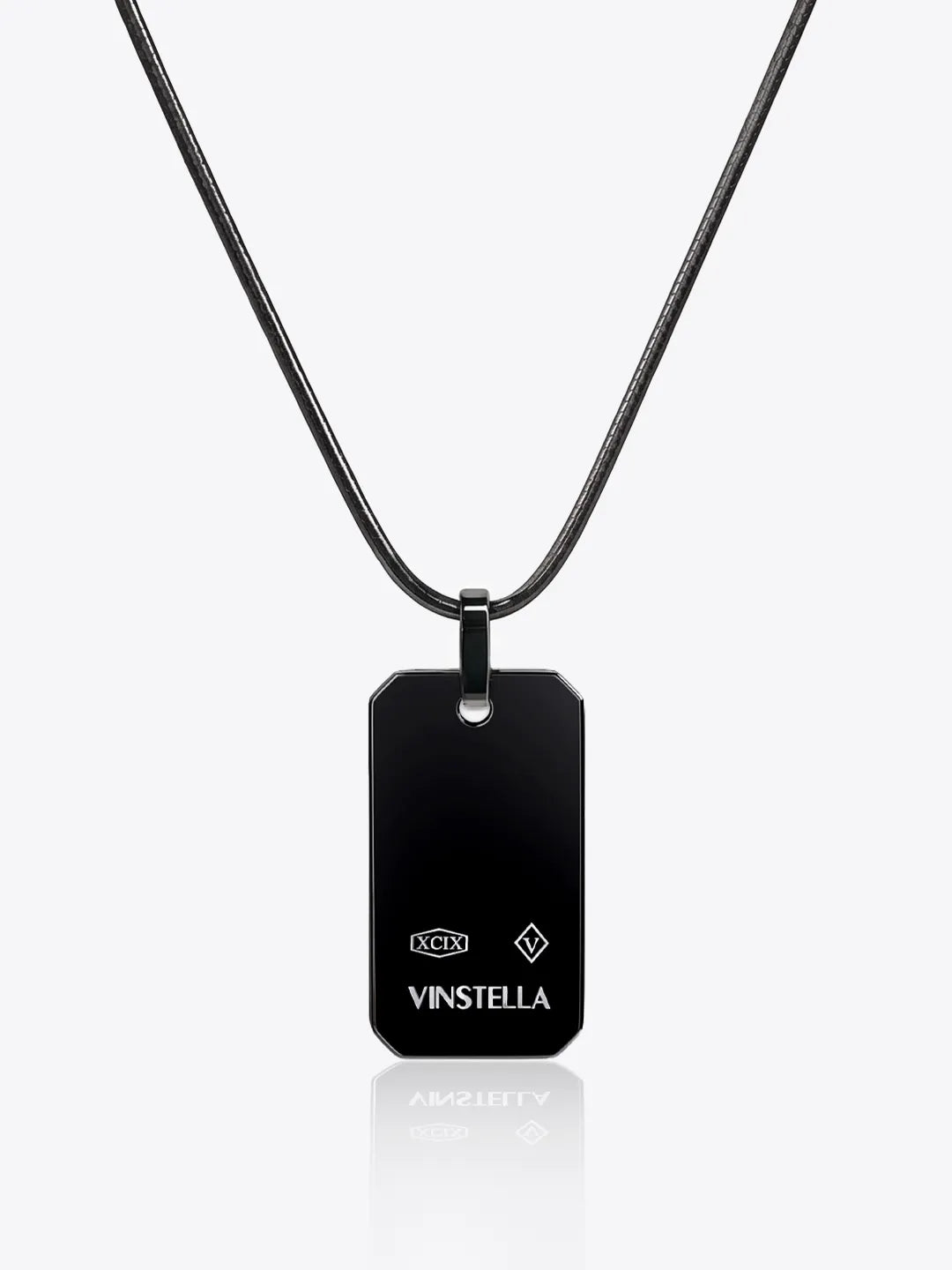V Collection - V Tag Pendant (Black)
