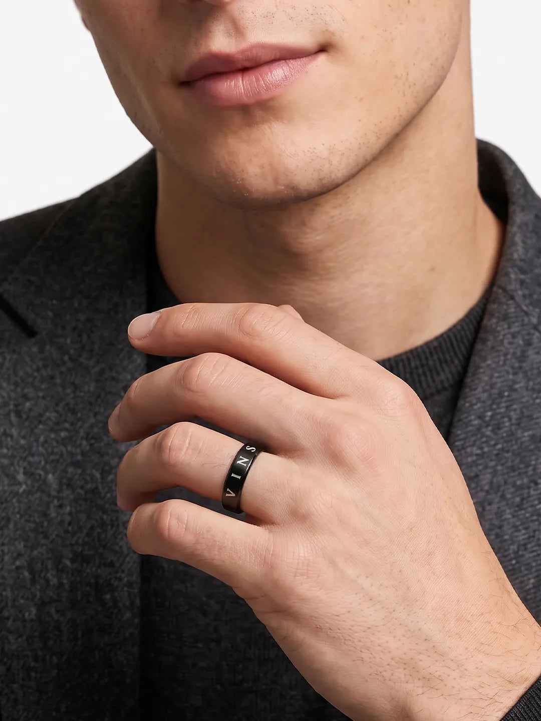 V Collection - V Classic Matte Black Ring