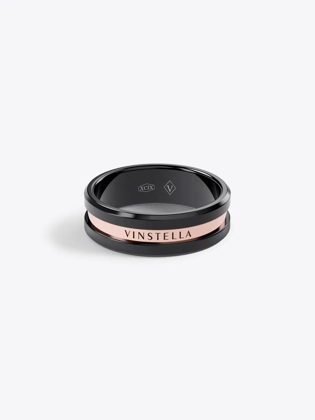 V Collection - V Maverick Ring (Rose Gold & Black)