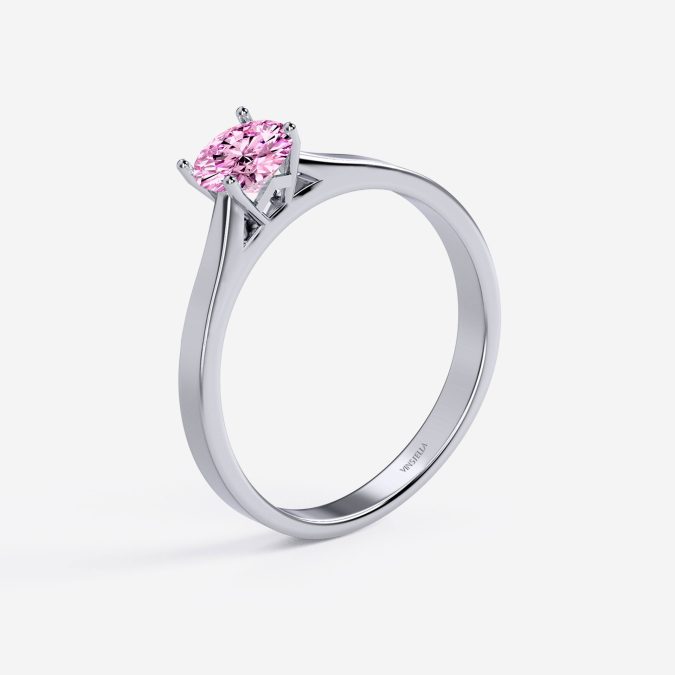 LOVE RING 5.5MM 6 DIAMONDS PINK GOLD main image 1